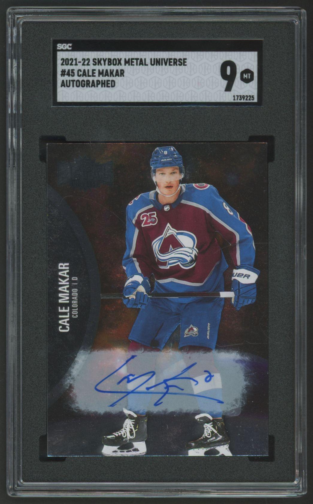 Cale Makar 2021-22 Skybox Metal Universe Autographed #45 (SGC 9) at PristineAuction.com Cale Makar 2021-22 Skybox Metal Universe Autographed #45 (SGC 9) at PristineAuction.com