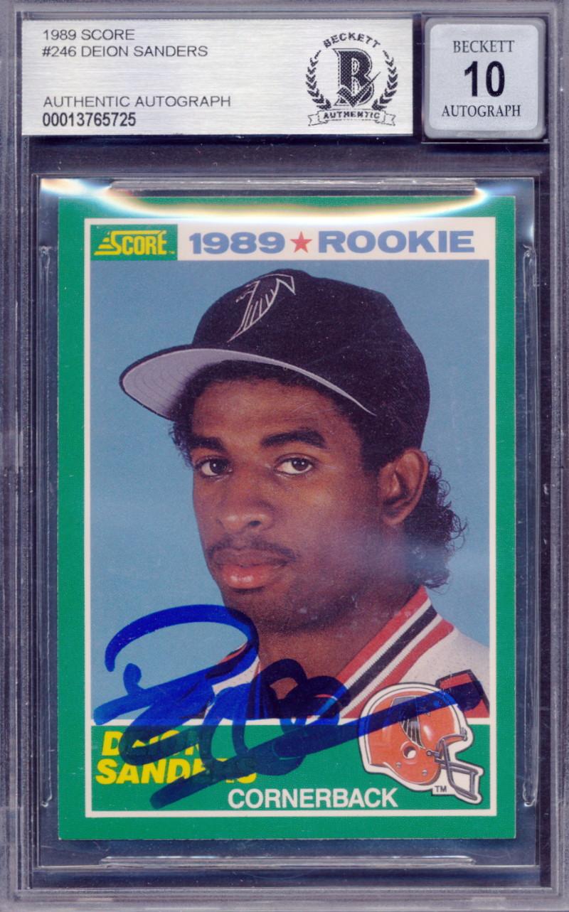 Deion Sanders Signed 1989 Score #246 RC (BGS | Autograph Graded 10) at PristineAuction.com Deion Sanders Signed 1989 Score #246 RC (BGS | Autograph Graded 10) at PristineAuction.com