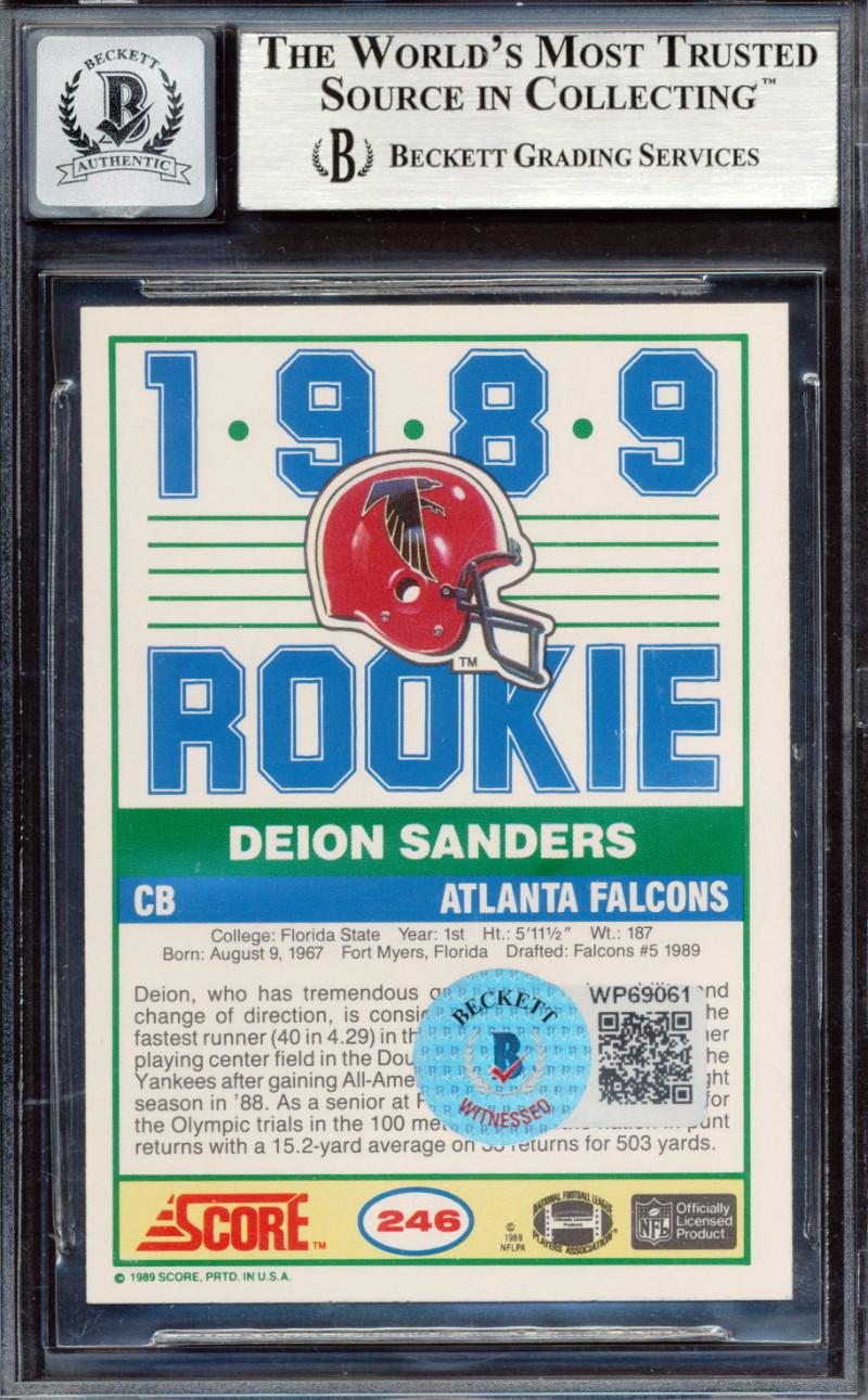 Deion Sanders Signed 1989 Score #246 RC (BGS | Autograph Graded 10) at PristineAuction.com Deion Sanders Signed 1989 Score #246 RC (BGS | Autograph Graded 10) at PristineAuction.com