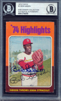 Bob Gibson Signed 1975 Topps #3 HL (BGS) at PristineAuction.com