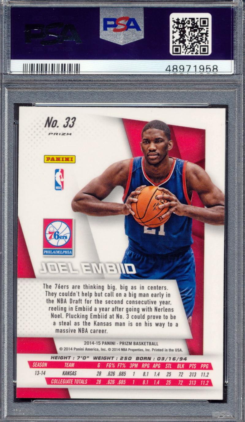 Joel Embiid 2014 Panini Prizm Prizm Variation #33 RC (PSA 9) at PristineAuction.com Joel Embiid 2014 Panini Prizm Prizm Variation #33 RC (PSA 9) at PristineAuction.com