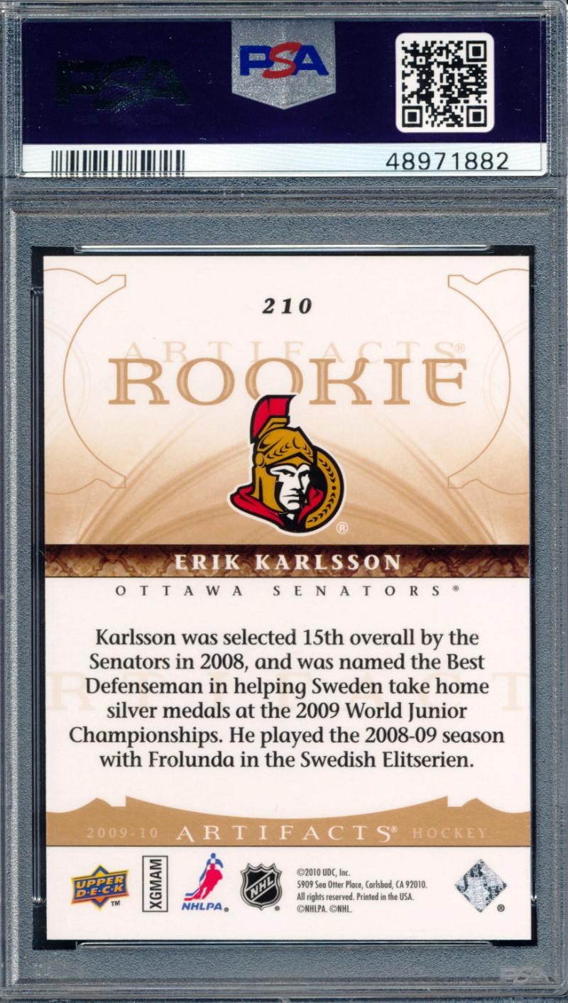 Erik Karlsson 2009 Upper Deck Artifacts #210 #507/699 (PSA 9) at PristineAuction.com Erik Karlsson 2009 Upper Deck Artifacts #210 #507/699 (PSA 9) at PristineAuction.com