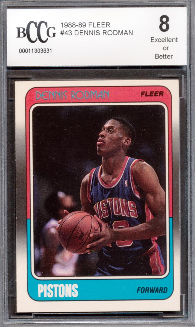 Dennis Rodman 1988-89 Fleer #43 (BCCG 8) at PristineAuction.com Dennis Rodman 1988-89 Fleer #43 (BCCG 8) at PristineAuction.com