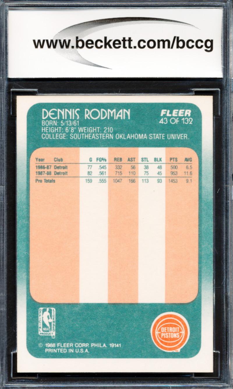 Dennis Rodman 1988-89 Fleer #43 (BCCG 8) at PristineAuction.com Dennis Rodman 1988-89 Fleer #43 (BCCG 8) at PristineAuction.com