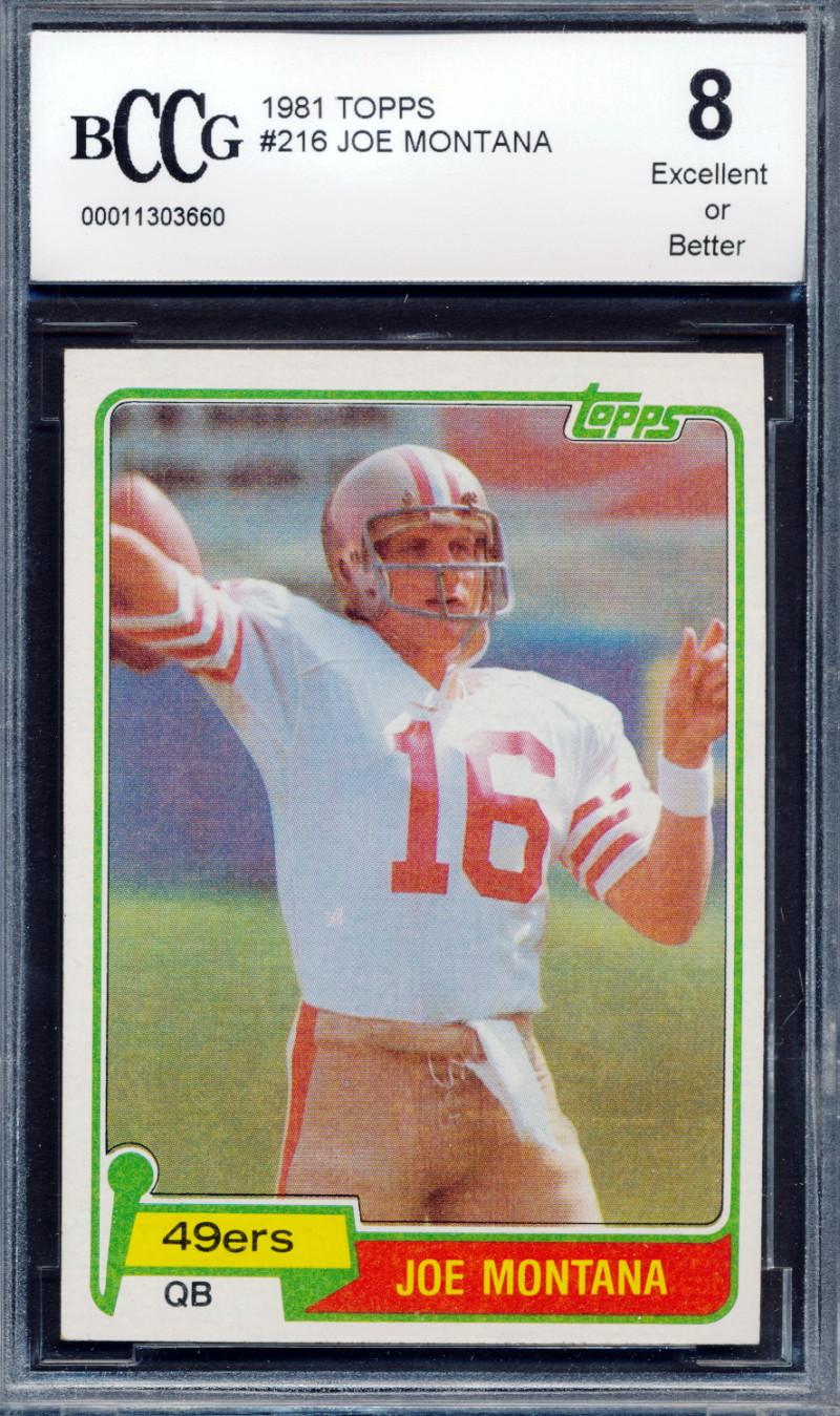 Joe Montana 1981 Topps #216 RC (BCCG 8) at PristineAuction.com Joe Montana 1981 Topps #216 RC (BCCG 8) at PristineAuction.com