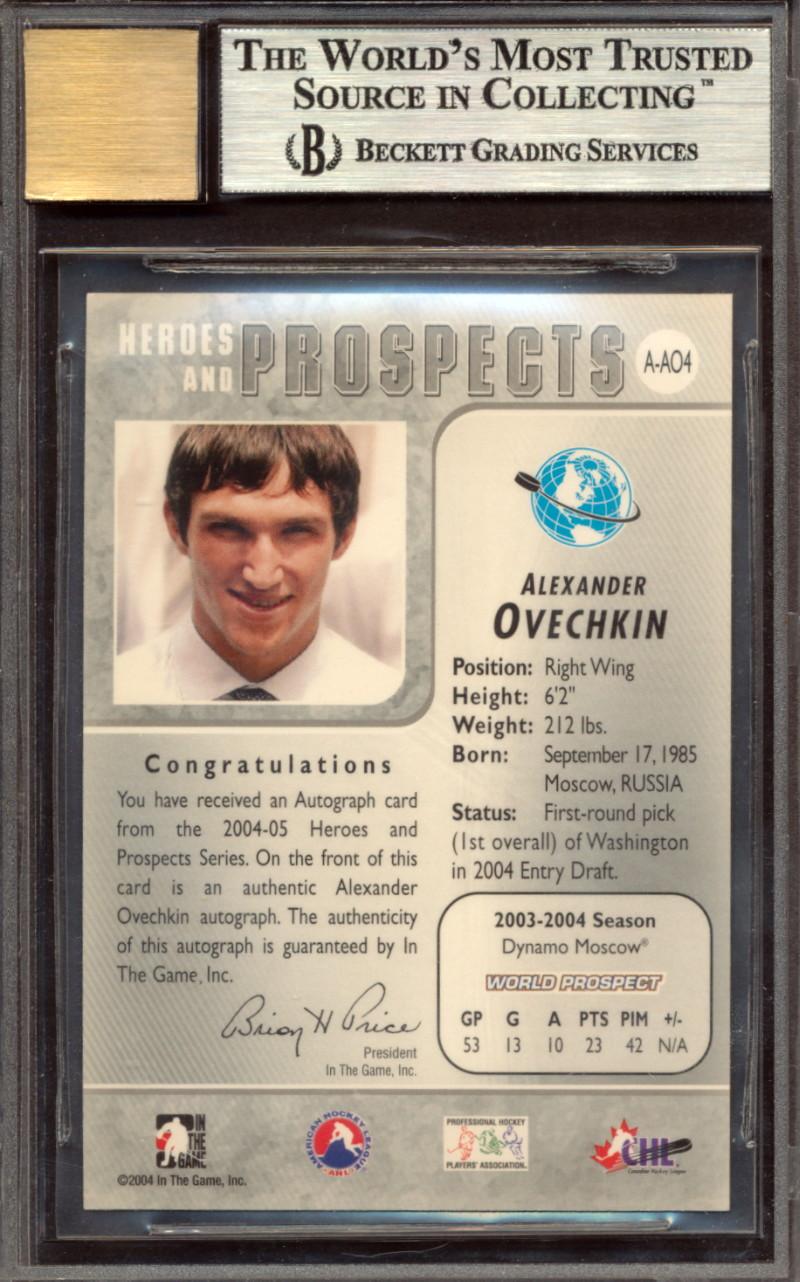 Alexander Ovechkin 2004-05 ITG Heroes and Prospects Autographs #AO4 RC (BGS 8.5 | Autograph Graded 10) at PristineAuction.com Alexander Ovechkin 2004-05 ITG Heroes and Prospects Autographs #AO4 RC (BGS 8.5 | Autograph Graded 10) at PristineAuction.com