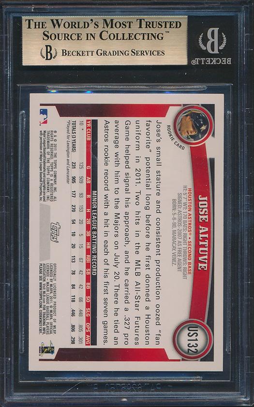 Jose Altuve 2011 Topps Update Wal-Mart Blue Border #US132 RC (BGS 9.5) at PristineAuction.com Jose Altuve 2011 Topps Update Wal-Mart Blue Border #US132 RC (BGS 9.5) at PristineAuction.com