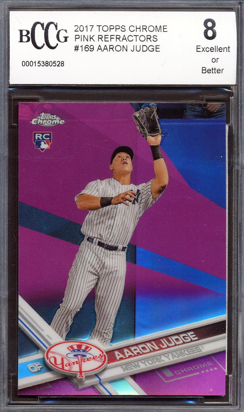 Aaron Judge 2017 Topps Chrome Pink Refractors #169 RC (BCCG 8) at PristineAuction.com Aaron Judge 2017 Topps Chrome Pink Refractors #169 RC (BCCG 8) at PristineAuction.com