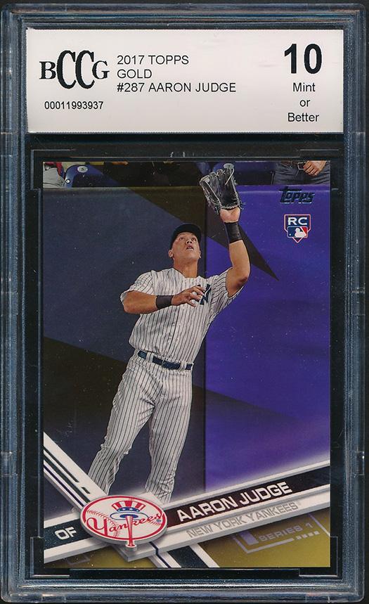 Aaron Judge 2017 Topps Gold #287 #/2017 (BCCG 10) at PristineAuction.com Aaron Judge 2017 Topps Gold #287 #/2017 (BCCG 10) at PristineAuction.com