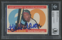 Hank Aaron Signed 1960 Topps #566 AS (BGS) at PristineAuction.com