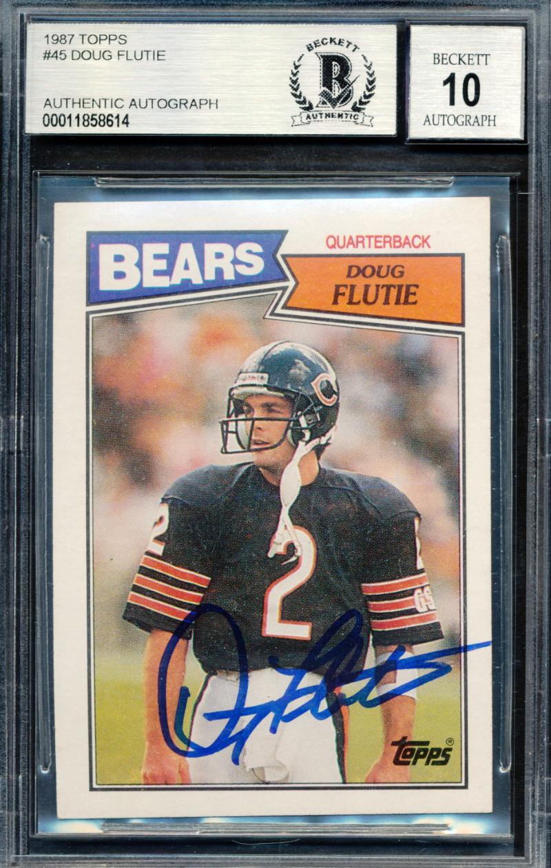 Doug Flutie Signed 1987 Topps #45 RC (BGS | Autograph Graded 10) at PristineAuction.com Doug Flutie Signed 1987 Topps #45 RC (BGS | Autograph Graded 10) at PristineAuction.com