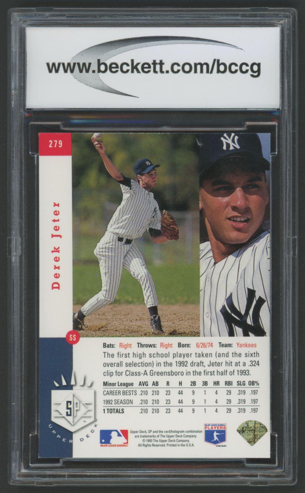 Derek Jeter 1993 SP #279 RC (BCCG 10) at PristineAuction.com Derek Jeter 1993 SP #279 RC (BCCG 10) at PristineAuction.com