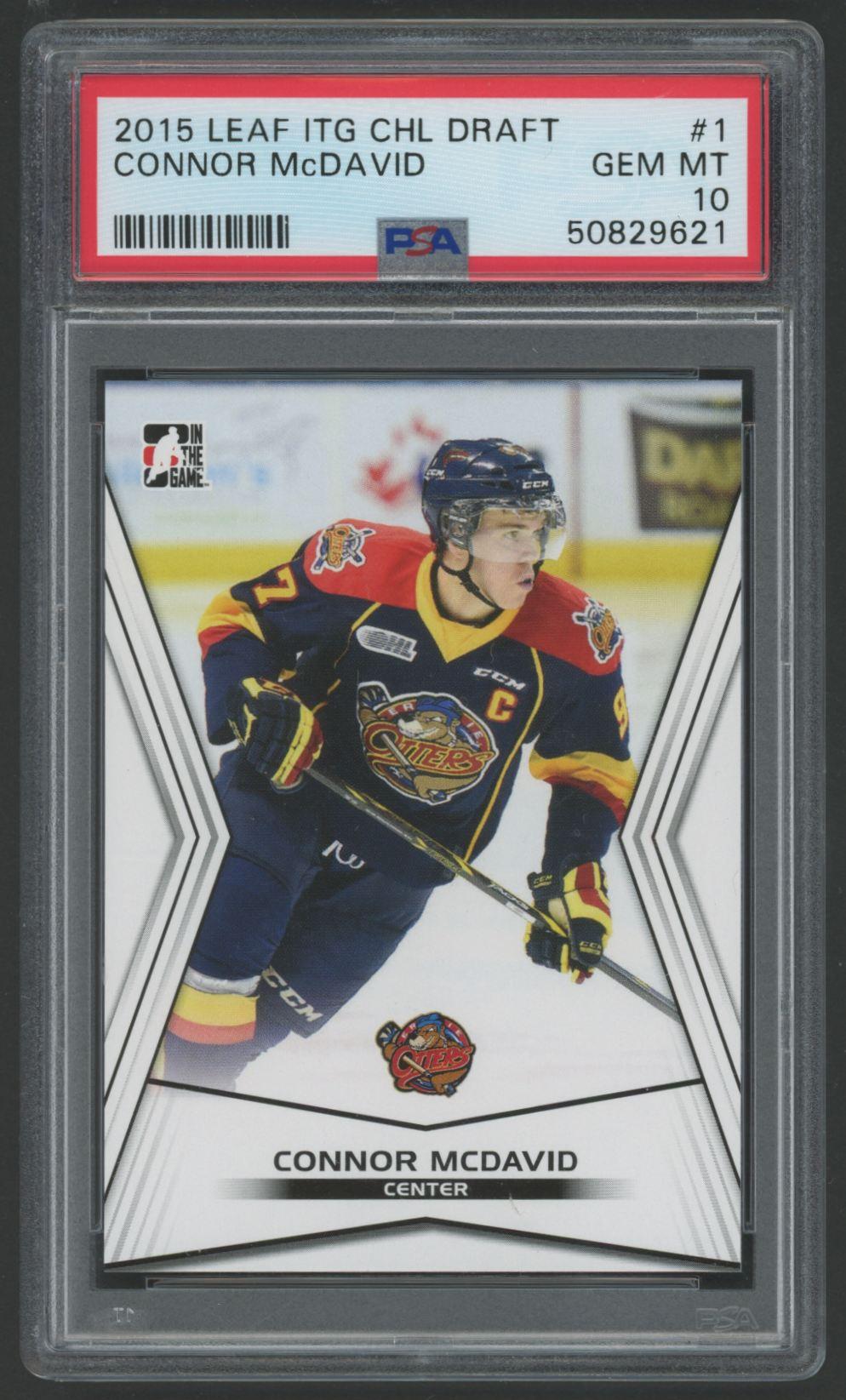 Connor McDavid 2015-16 Leaf In the Game CHL Draft #1 RC (PSA 10) at PristineAuction.com Connor McDavid 2015-16 Leaf In the Game CHL Draft #1 RC (PSA 10) at PristineAuction.com