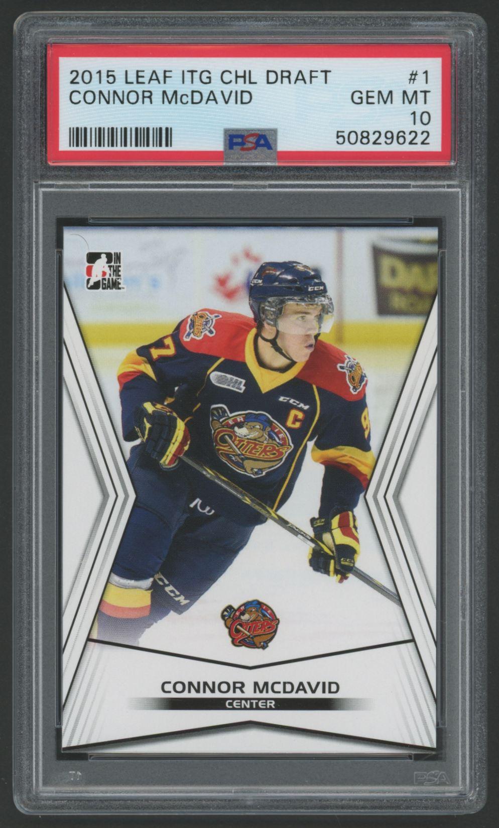 Connor McDavid 2015-16 Leaf In the Game CHL Draft #1 RC (PSA 10) at PristineAuction.com Connor McDavid 2015-16 Leaf In the Game CHL Draft #1 RC (PSA 10) at PristineAuction.com