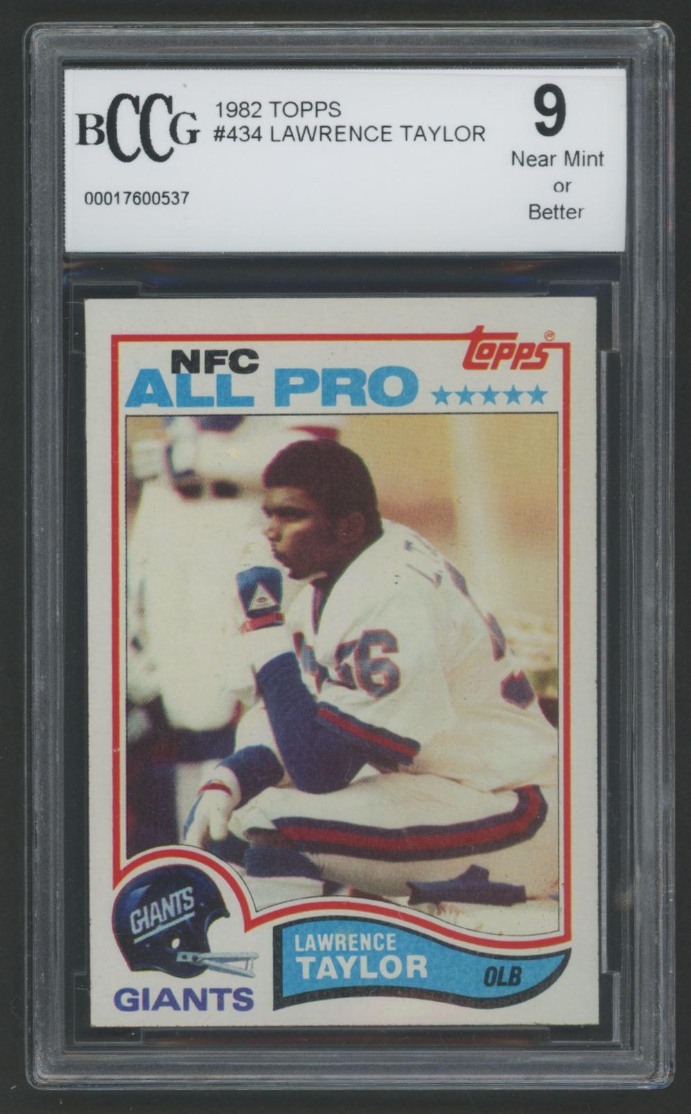 Lawrence Taylor 1982 Topps #434 (BCCG 9) at PristineAuction.com Lawrence Taylor 1982 Topps #434 (BCCG 9) at PristineAuction.com