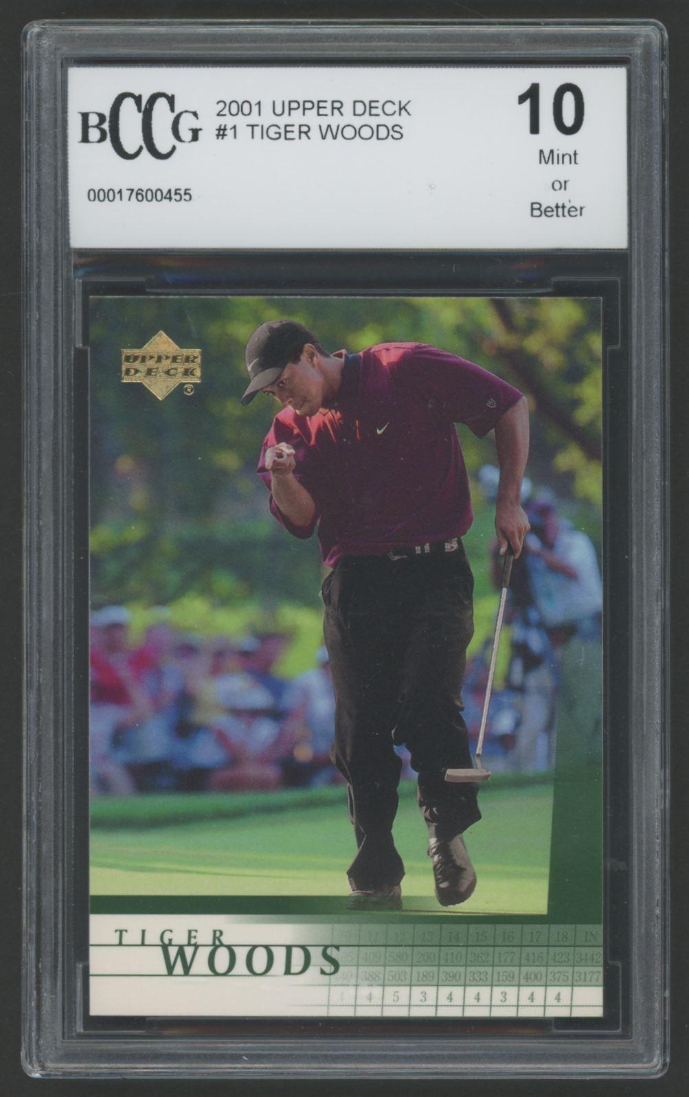 Tiger Woods 2001 Upper Deck #1 RC (BCCG 10) at PristineAuction.com Tiger Woods 2001 Upper Deck #1 RC (BCCG 10) at PristineAuction.com