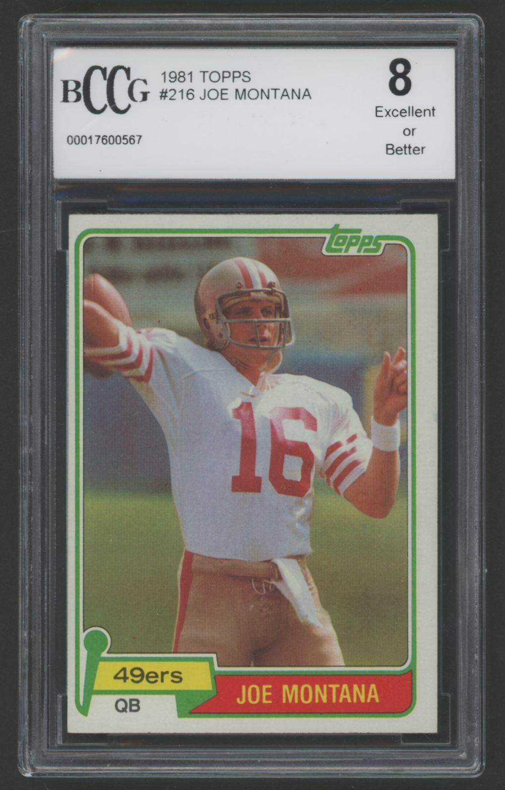 Joe Montana 1981 Topps #216 RC (BCCG 8) at PristineAuction.com Joe Montana 1981 Topps #216 RC (BCCG 8) at PristineAuction.com