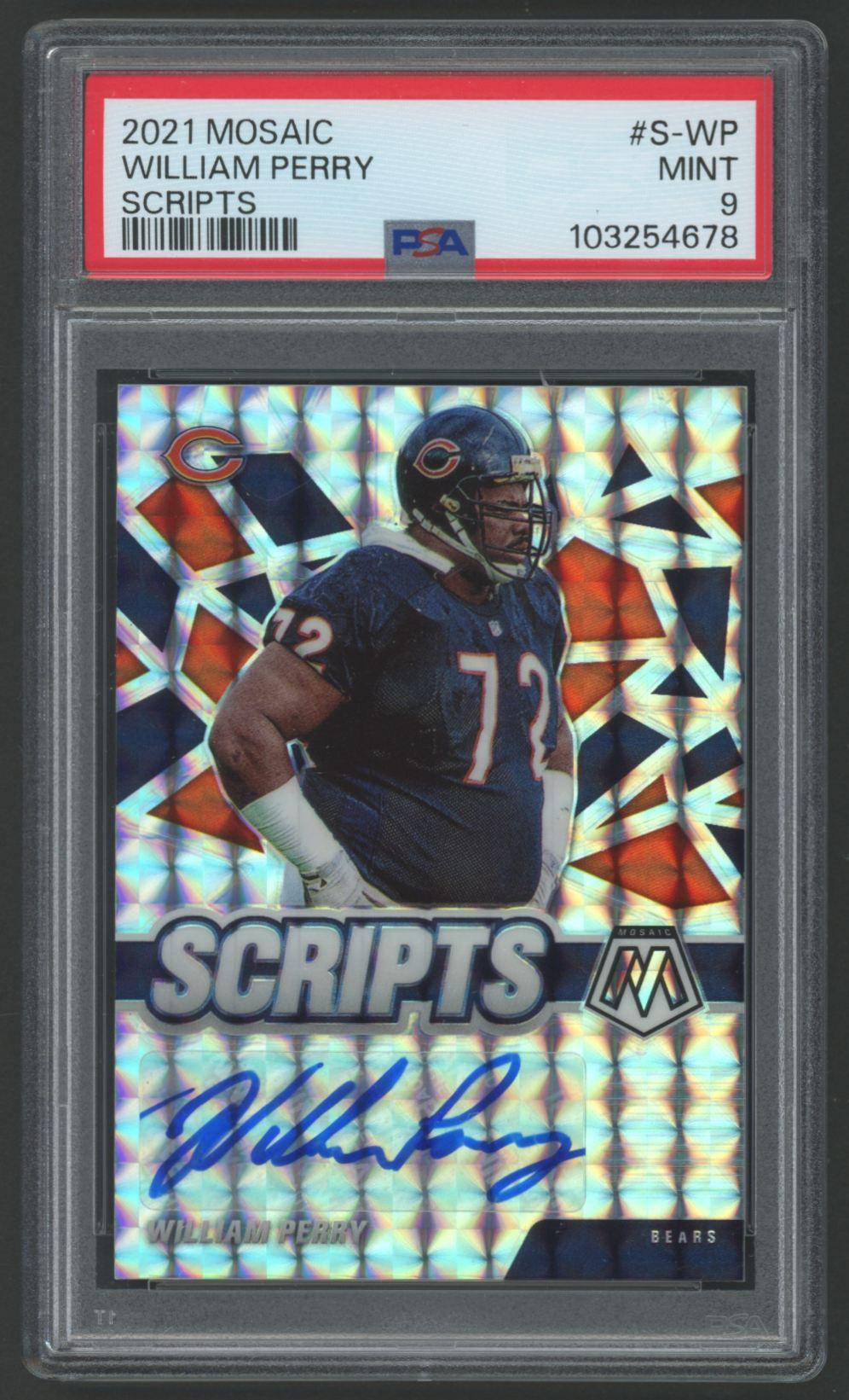 William Perry 2021 Mosaic Scripts #SWP (PSA 9) at PristineAuction.com William Perry 2021 Mosaic Scripts #SWP (PSA 9) at PristineAuction.com