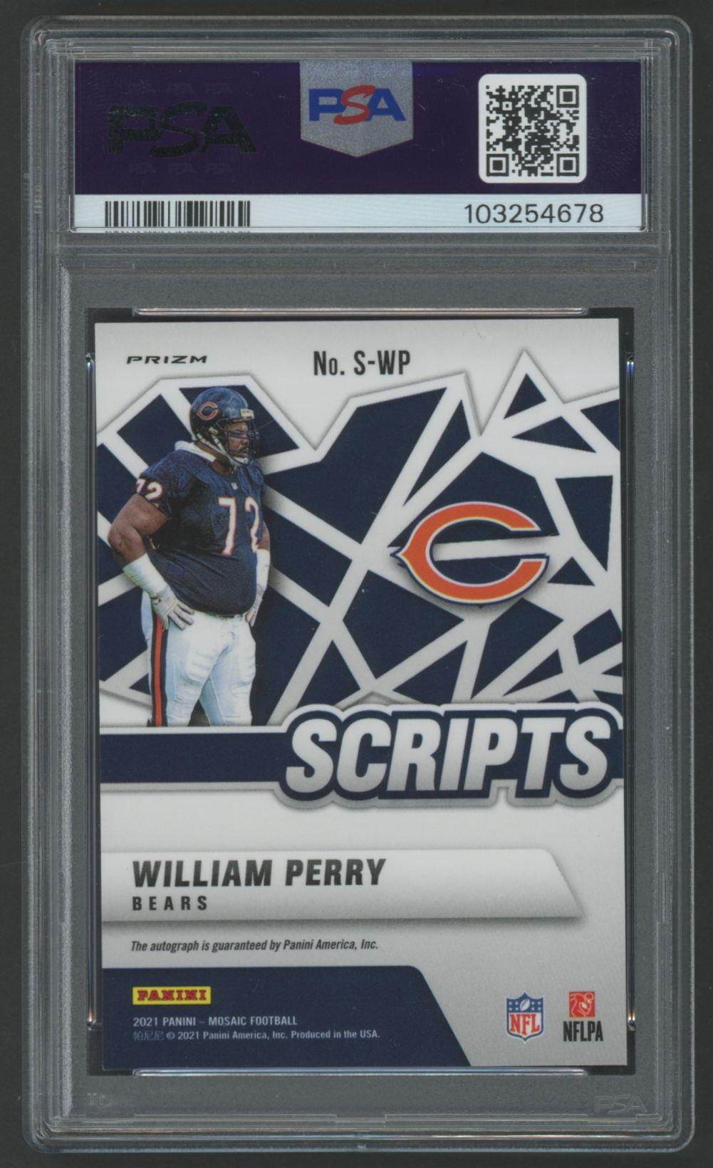 William Perry 2021 Mosaic Scripts #SWP (PSA 9) at PristineAuction.com William Perry 2021 Mosaic Scripts #SWP (PSA 9) at PristineAuction.com