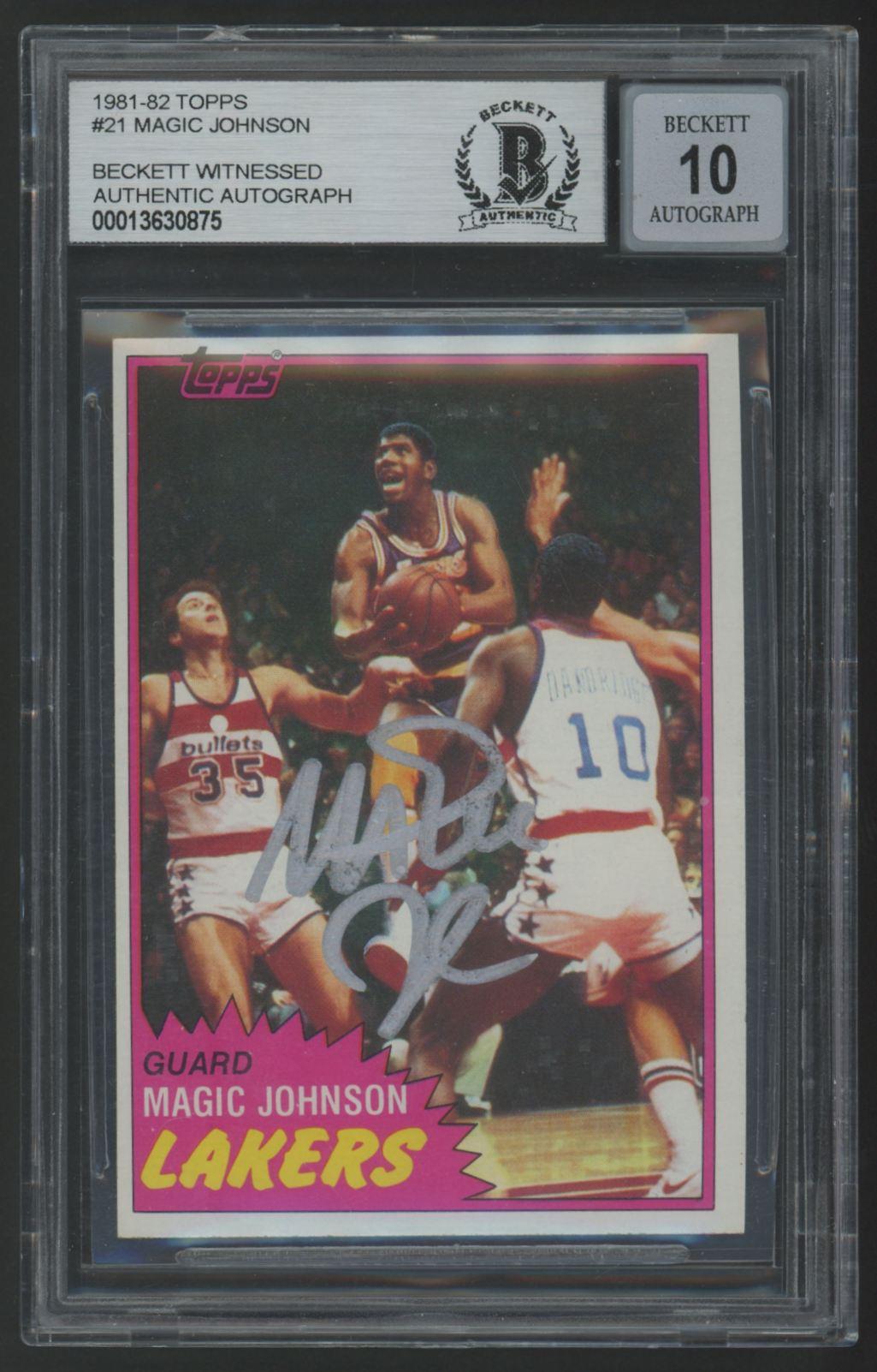 Magic Johnson 1981-82 Topps #21 (BGS | Auto 10) at PristineAuction.com Magic Johnson 1981-82 Topps #21 (BGS | Auto 10) at PristineAuction.com