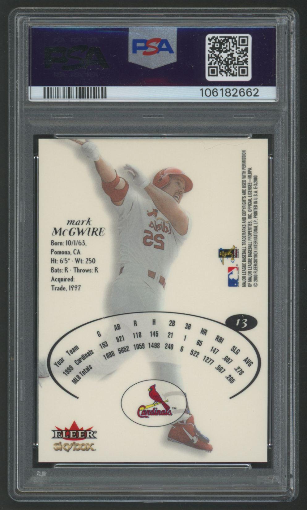 Mark McGwire 2000 Skybox E-X #13 (PSA 10) at PristineAuction.com Mark McGwire 2000 Skybox E-X #13 (PSA 10) at PristineAuction.com