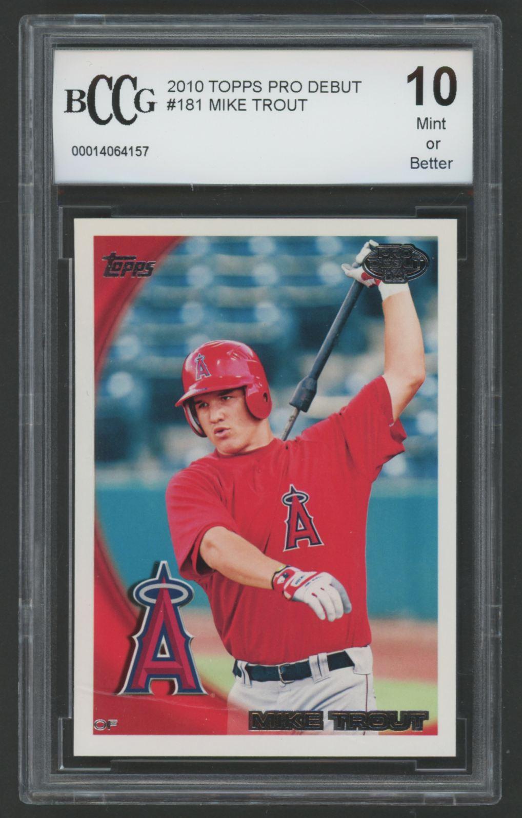 Mike Trout 2010 Topps Pro Debut #181 RC (BCCG 10) at PristineAuction.com Mike Trout 2010 Topps Pro Debut #181 RC (BCCG 10) at PristineAuction.com