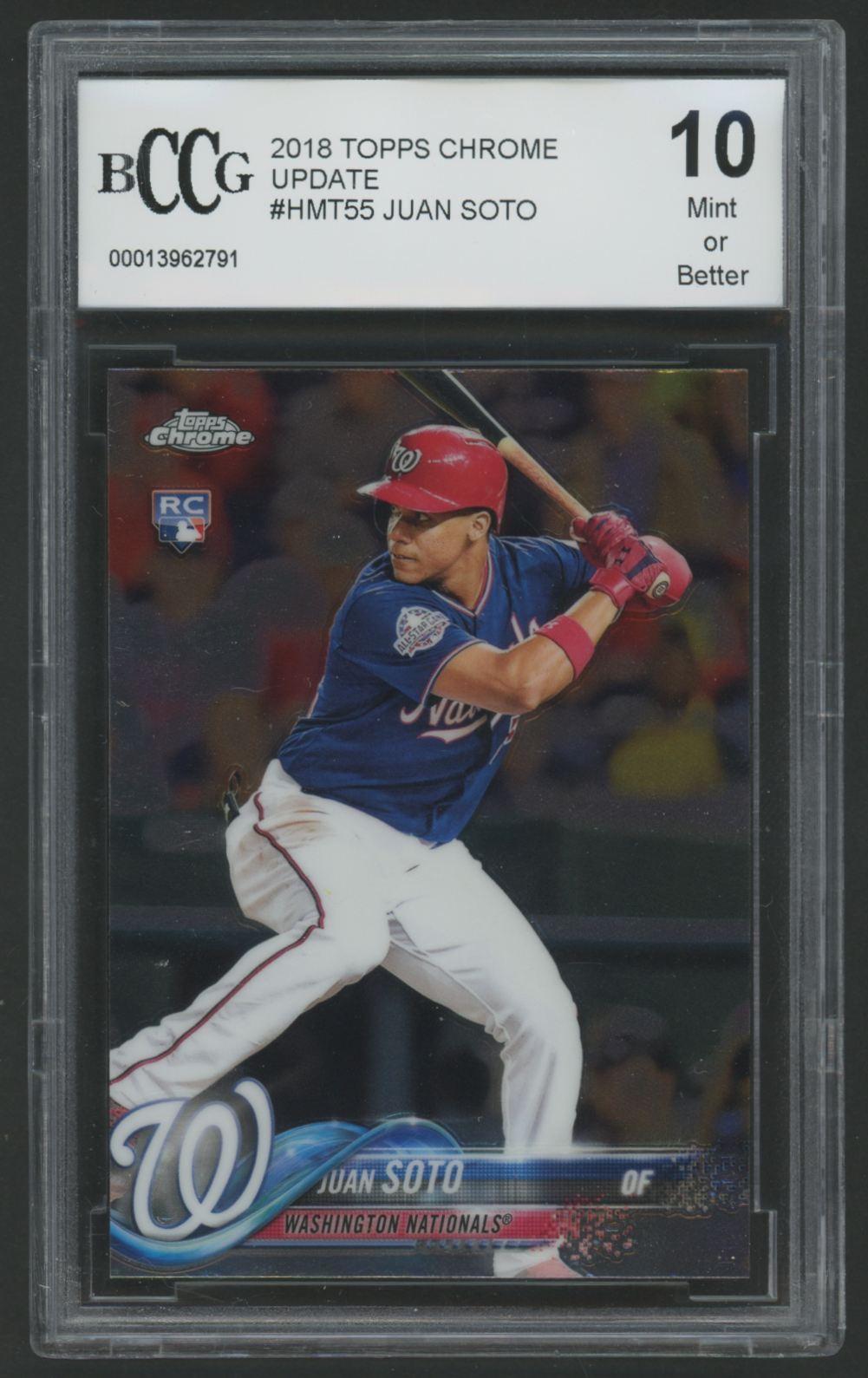 Juan Soto 2018 Topps Chrome Update #HMT55 RC (BCCG 10) at PristineAuction.com Juan Soto 2018 Topps Chrome Update #HMT55 RC (BCCG 10) at PristineAuction.com