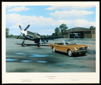 Henry Brown Signed 22x26 "Vintage Mustangs" Lithograph By Stan Stokes (AIV) at PristineAuction.com