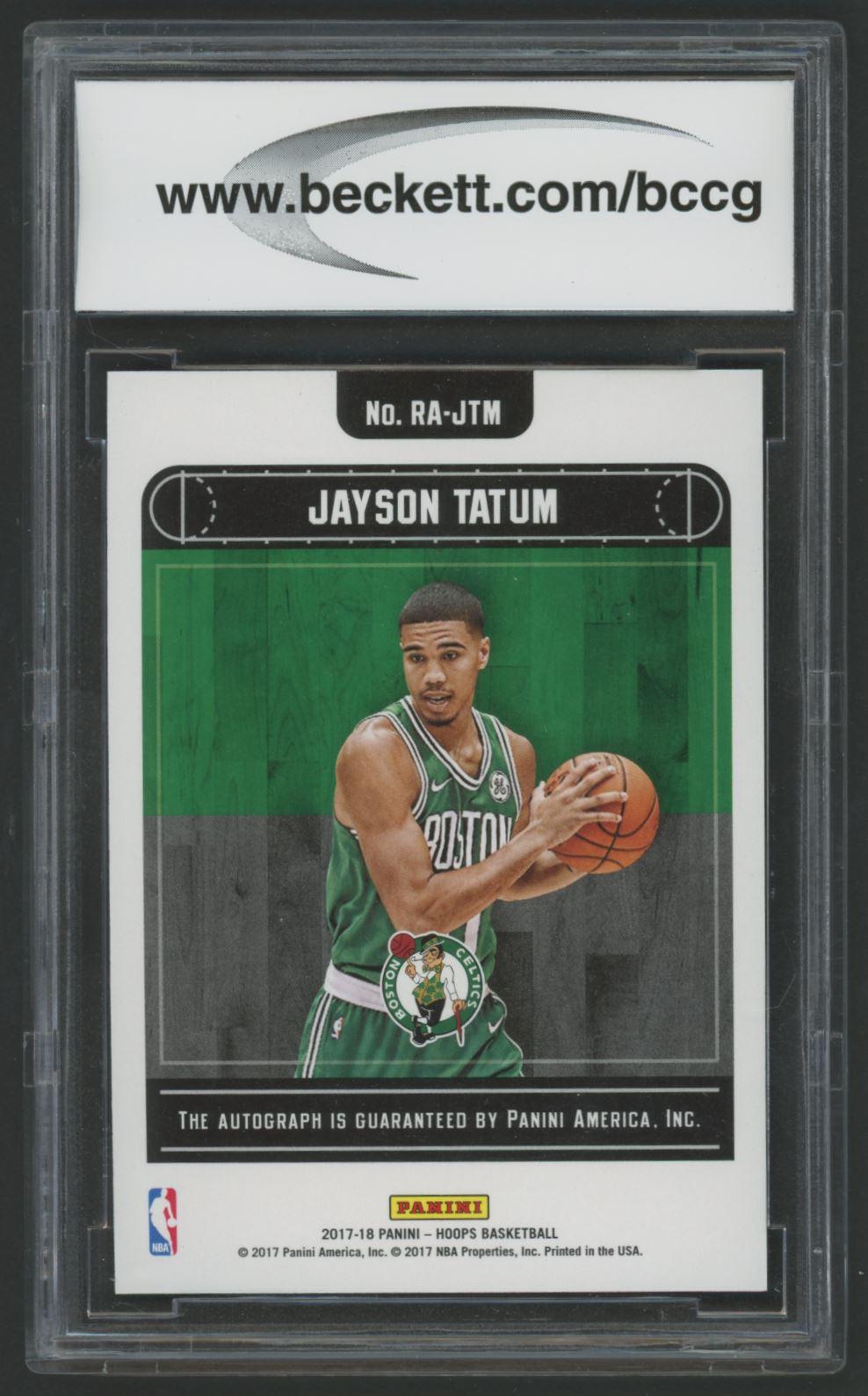 Jayson Tatum 2017-18 Hoops Rookie Autographs #23 (BCCG 10) at PristineAuction.com Jayson Tatum 2017-18 Hoops Rookie Autographs #23 (BCCG 10) at PristineAuction.com