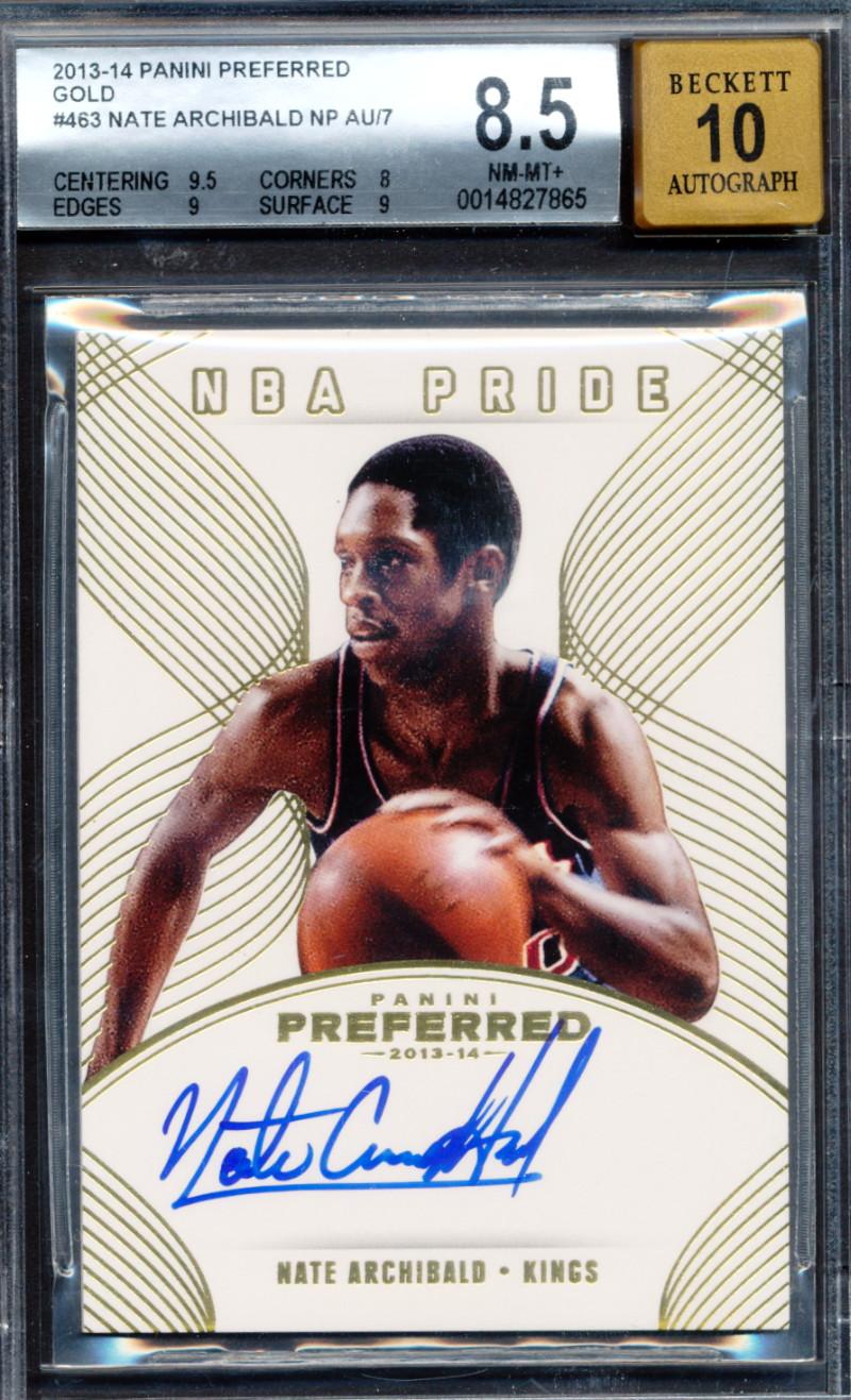 Nate Archibald 2013-14 Panini Preferred Gold #463 3/7 (BGS 8.5 | Autograph Graded 10) at PristineAuction.com Nate Archibald 2013-14 Panini Preferred Gold #463 3/7 (BGS 8.5 | Autograph Graded 10) at PristineAuction.com