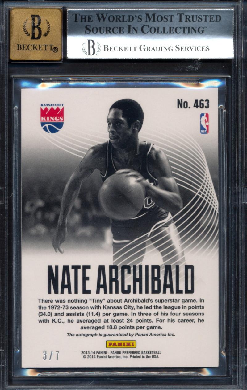 Nate Archibald 2013-14 Panini Preferred Gold #463 3/7 (BGS 8.5 | Autograph Graded 10) at PristineAuction.com Nate Archibald 2013-14 Panini Preferred Gold #463 3/7 (BGS 8.5 | Autograph Graded 10) at PristineAuction.com