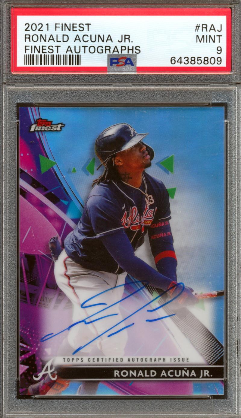 Ronald Acuna, Jr. 2021 Finest Autographs Refractors #FARAJ (PSA 9) at PristineAuction.com Ronald Acuna, Jr. 2021 Finest Autographs Refractors #FARAJ (PSA 9) at PristineAuction.com