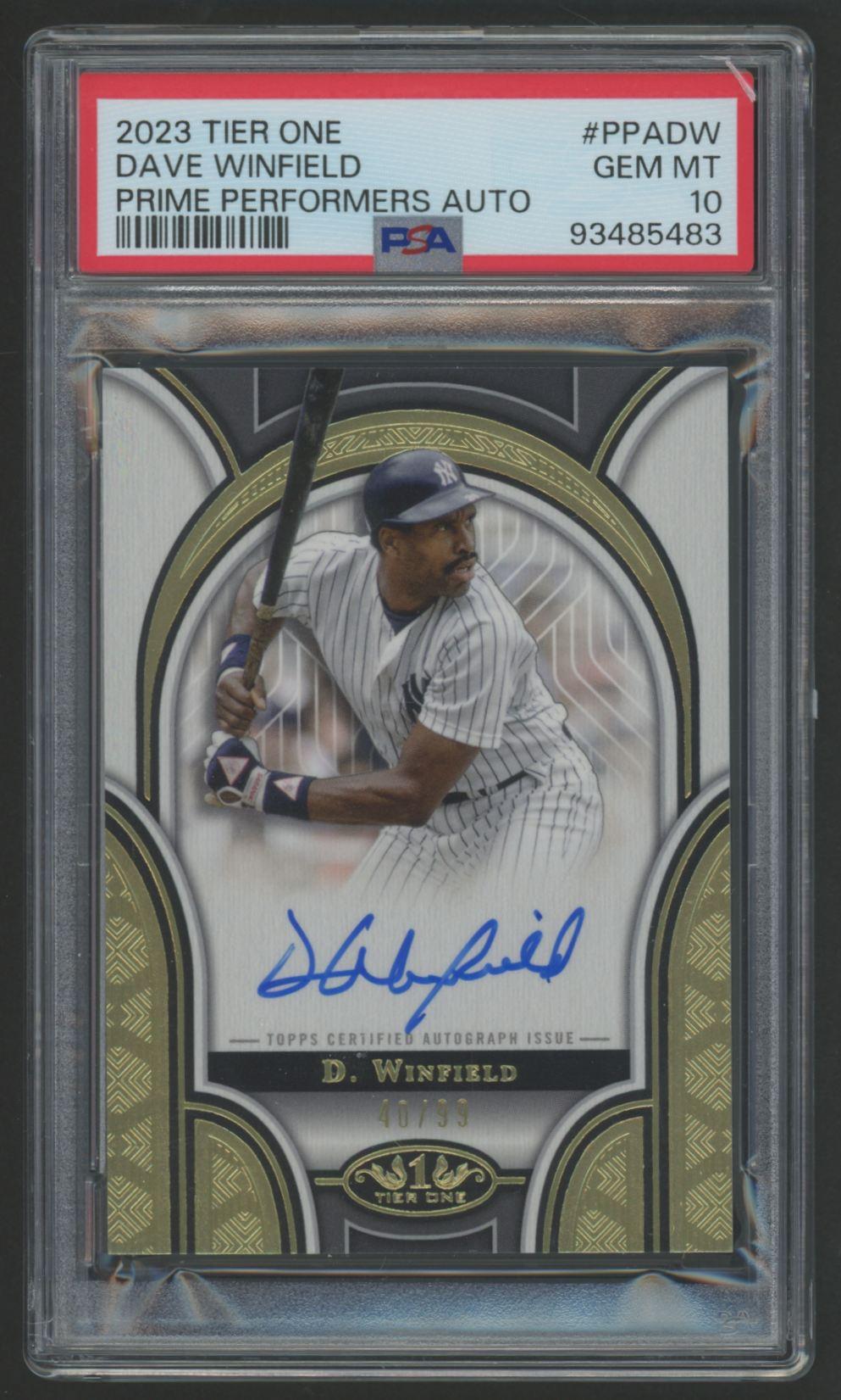 Dave Winfield 2023 Tier One Prime Performers Autograph #PPADW #40/99 (PSA 10) at PristineAuction.com Dave Winfield 2023 Tier One Prime Performers Autograph #PPADW #40/99 (PSA 10) at PristineAuction.com
