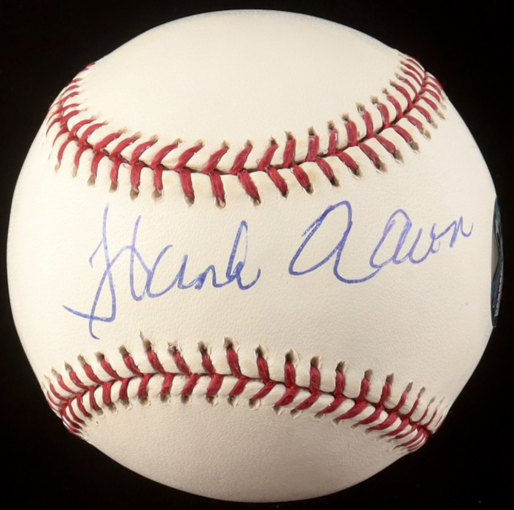 Hank Aaron Signed OML Baseball (Steiner) at PristineAuction.com Hank Aaron Signed OML Baseball (Steiner) at PristineAuction.com