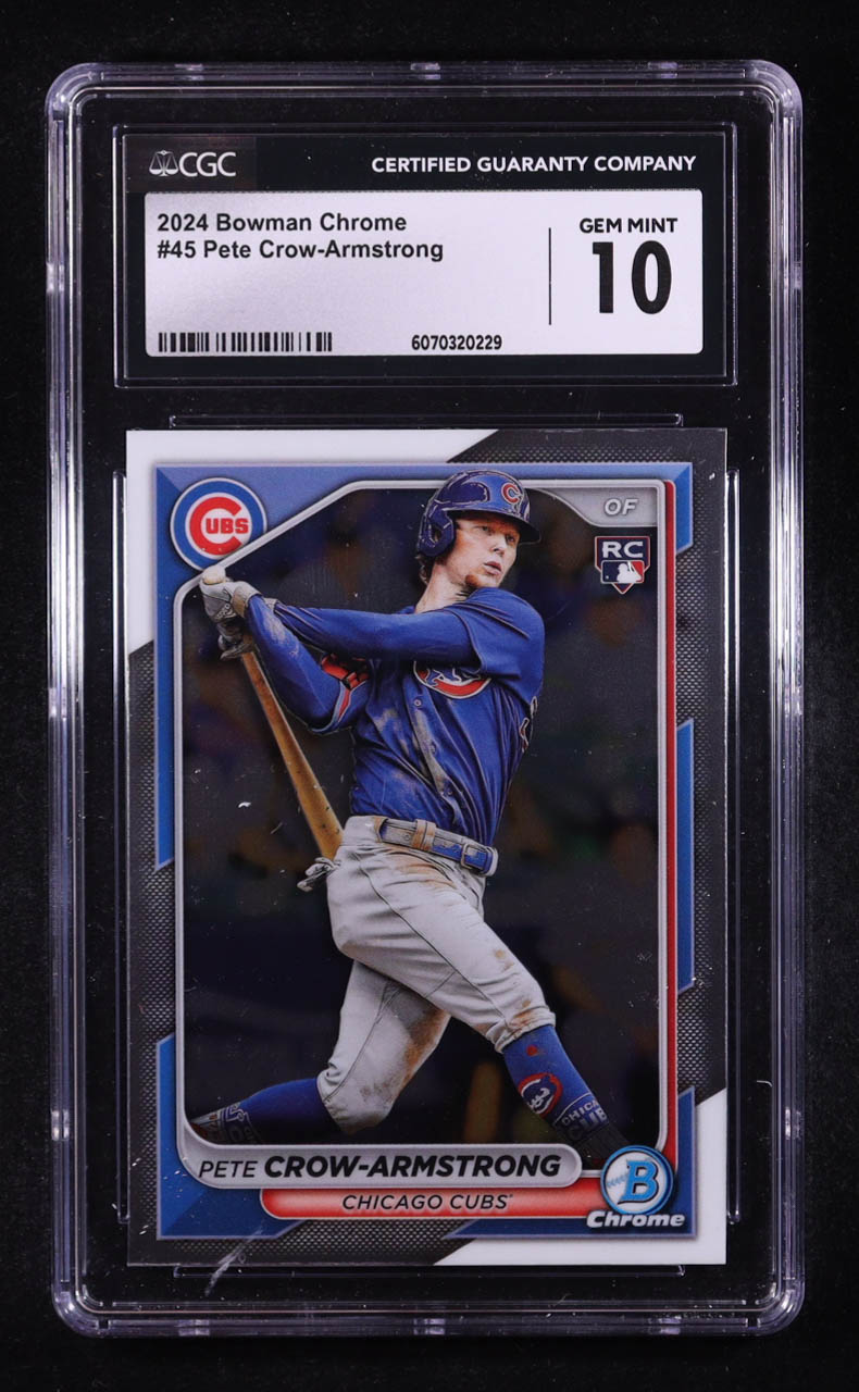 Pete Crow-Armstrong 2024 Bowman Chrome #45 RC (CGC 10) at PristineAuction.com Pete Crow-Armstrong 2024 Bowman Chrome #45 RC (CGC 10) at PristineAuction.com
