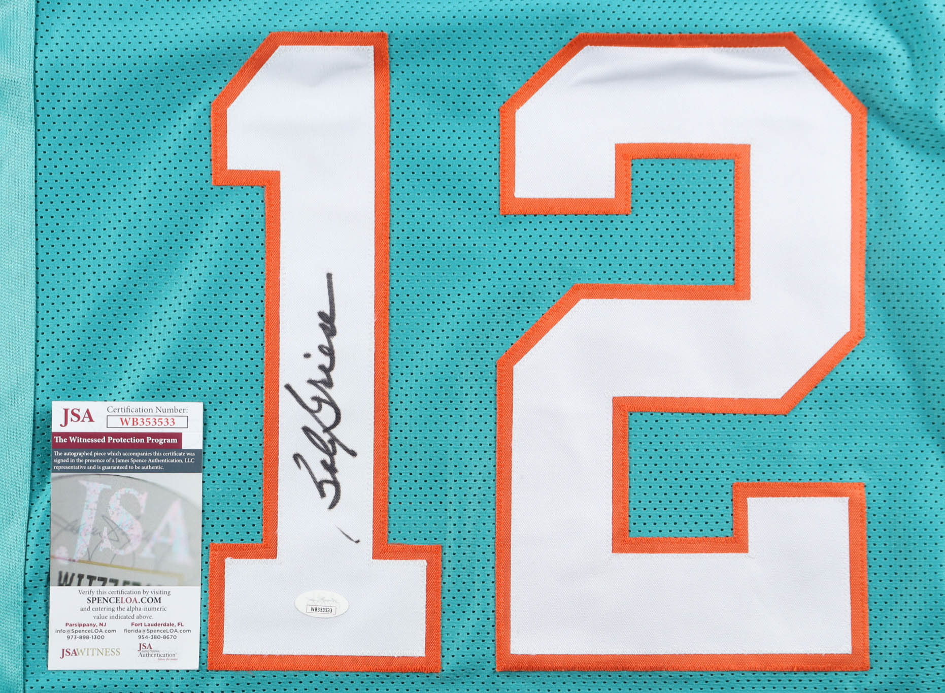 Bob Griese Signed Career Highlight Stat Jersey (JSA) at PristineAuction.com Bob Griese Signed Career Highlight Stat Jersey (JSA) at PristineAuction.com