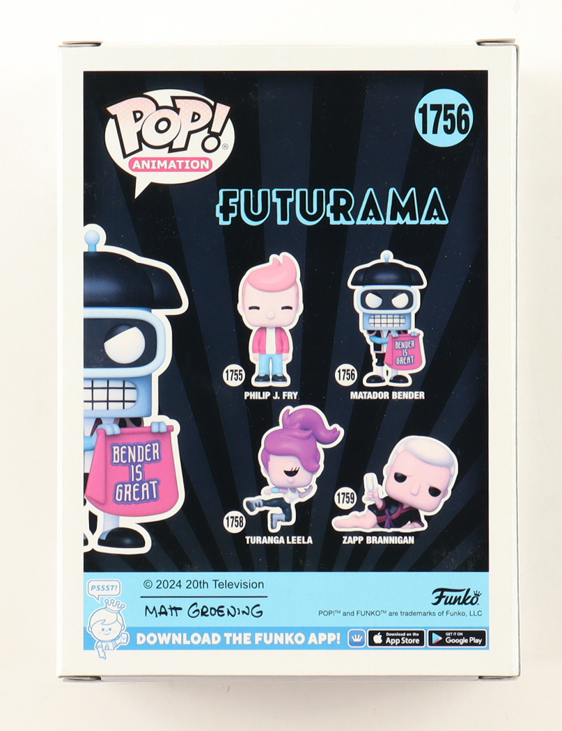 John DiMaggio Twice-Signed "Futurama" #1756 Matador Bender Funko Pop! Vinyl Figure (JSA) at PristineAuction.com John DiMaggio Twice-Signed "Futurama" #1756 Matador Bender Funko Pop! Vinyl Figure (JSA) at PristineAuction.com