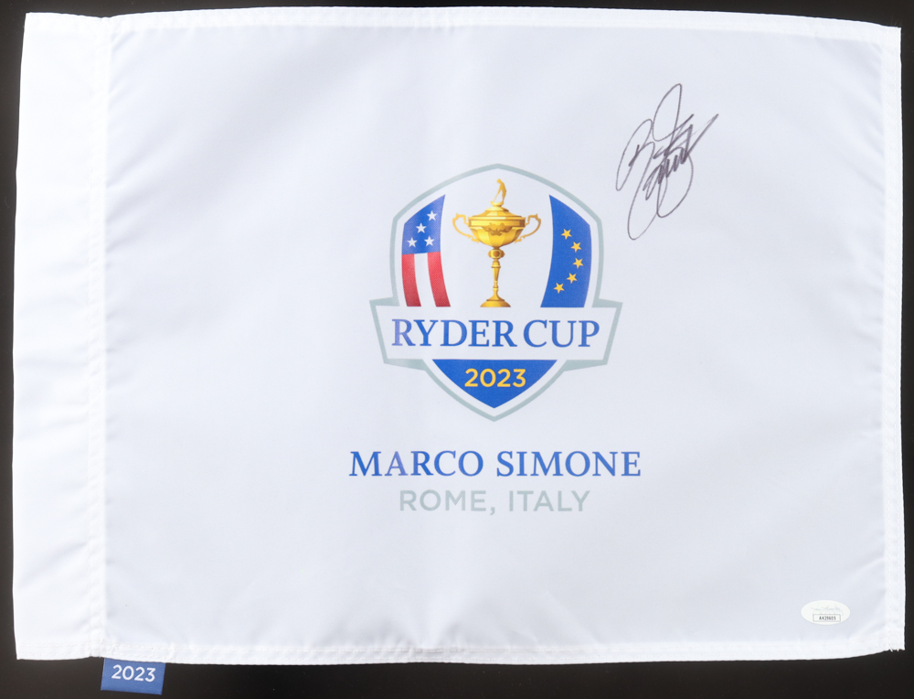 Rickie Fowler Signed 2023 Ryder Cup Golf Pin Flag (JSA) at PristineAuction.com Rickie Fowler Signed 2023 Ryder Cup Golf Pin Flag (JSA) at PristineAuction.com