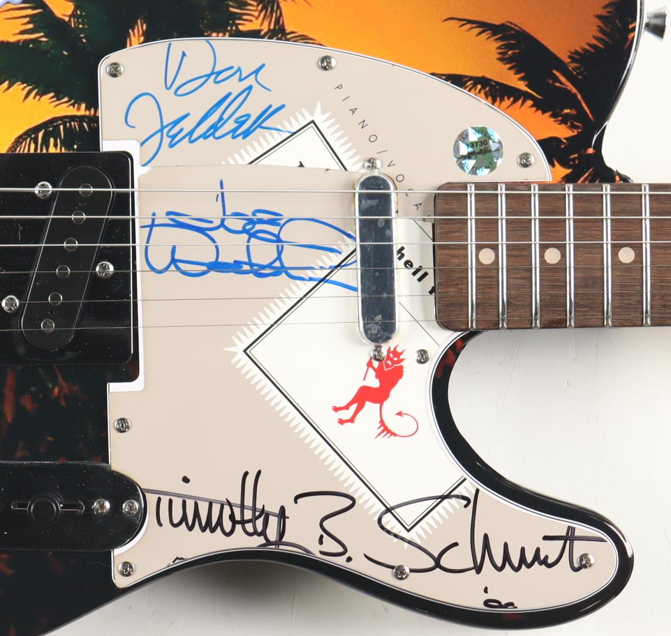 Joe Walsh, Don Felder & Timothy B. Schmit The Eagles Electric Guitar with Signed Custom Insert Pickguard (Real & AutographPros) at PristineAuction.com Joe Walsh, Don Felder & Timothy B. Schmit The Eagles Electric Guitar with Signed Custom Insert Pickguard (Real & AutographPros) at PristineAuction.com