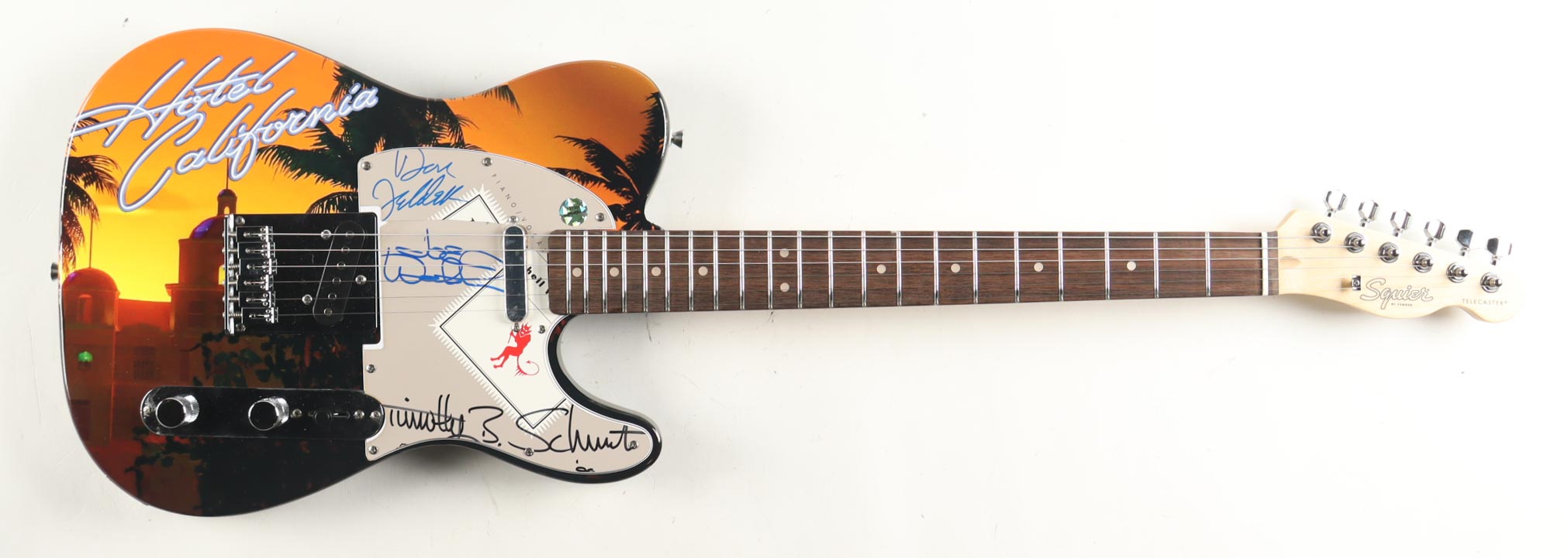 Joe Walsh, Don Felder & Timothy B. Schmit The Eagles Electric Guitar with Signed Custom Insert Pickguard (Real & AutographPros) at PristineAuction.com Joe Walsh, Don Felder & Timothy B. Schmit The Eagles Electric Guitar with Signed Custom Insert Pickguard (Real & AutographPros) at PristineAuction.com