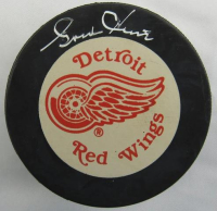 Gordie Howe Signed Red Wings Hockey Puck (JSA) at PristineAuction.com