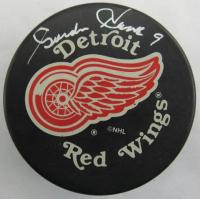 Gordie Howe Signed Red Wings Hockey Puck (JSA) at PristineAuction.com