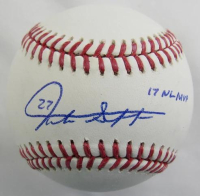 Giancarlo Stanton Signed OML Baseball Inscribed "17 NL MVP" (JSA) at PristineAuction.com