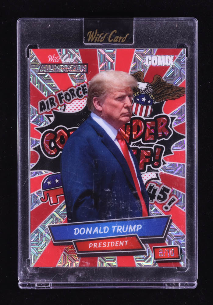 Donald Trump 2024 Wild Card Alumination Comix Commander In Chief! Mojo Silver #ACBCDT3 #8/10 at PristineAuction.com Donald Trump 2024 Wild Card Alumination Comix Commander In Chief! Mojo Silver #ACBCDT3 #8/10 at PristineAuction.com