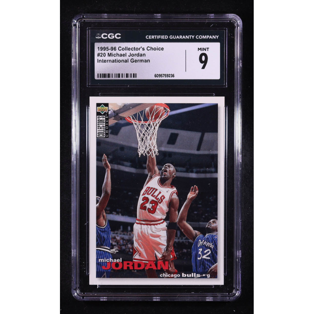 Michael Jordan 1995-96 Upper Deck Collector's Choice International German #20 (CGC 9) at PristineAuction.com