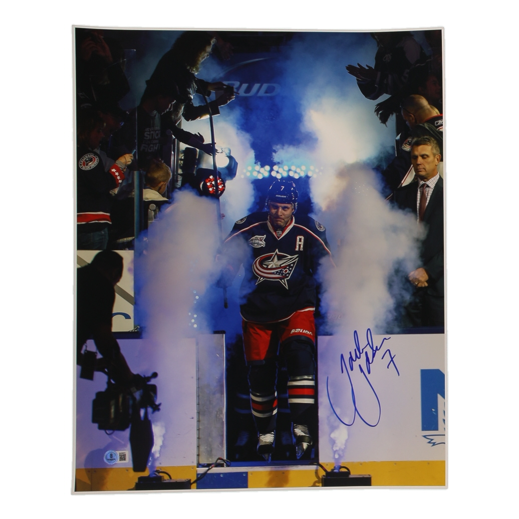Jack Johnson Signed Blue Jackets 16x20 Photo (Beckett) at PristineAuction.com Jack Johnson Signed Blue Jackets 16x20 Photo (Beckett) at PristineAuction.com