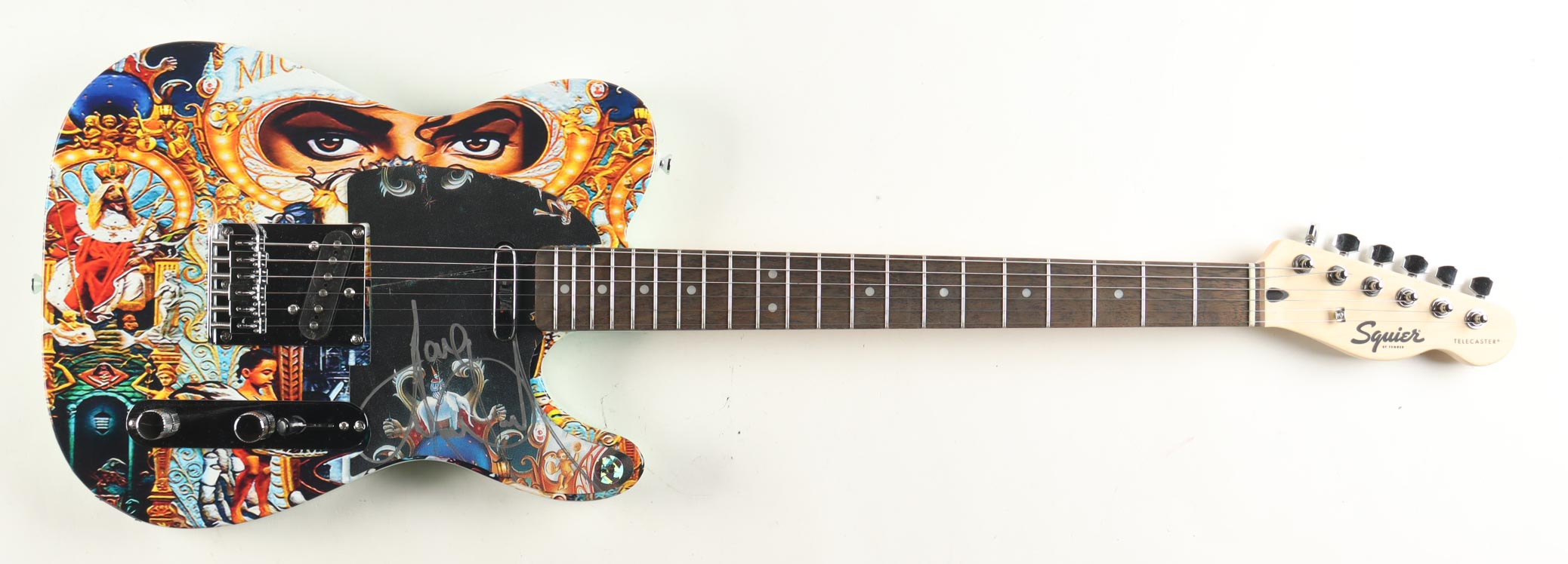 Michael Jackson Electric Guitar with Signed Custom Insert Pickguard Inscribed "Love" (Real & AutographPros) at PristineAuction.com Michael Jackson Electric Guitar with Signed Custom Insert Pickguard Inscribed "Love" (Real & AutographPros) at PristineAuction.com