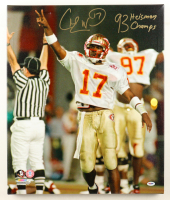 Charlie Ward Signed Florida State Seminoles Custom Framed Canvas Display Inscribed "93 Heisman Champs" (PSA) at PristineAuction.com