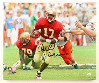 Charlie Ward Signed Florida State Seminoles Custom Framed Canvas Display Inscribed "Can't Catch Me!" (PSA) at PristineAuction.com