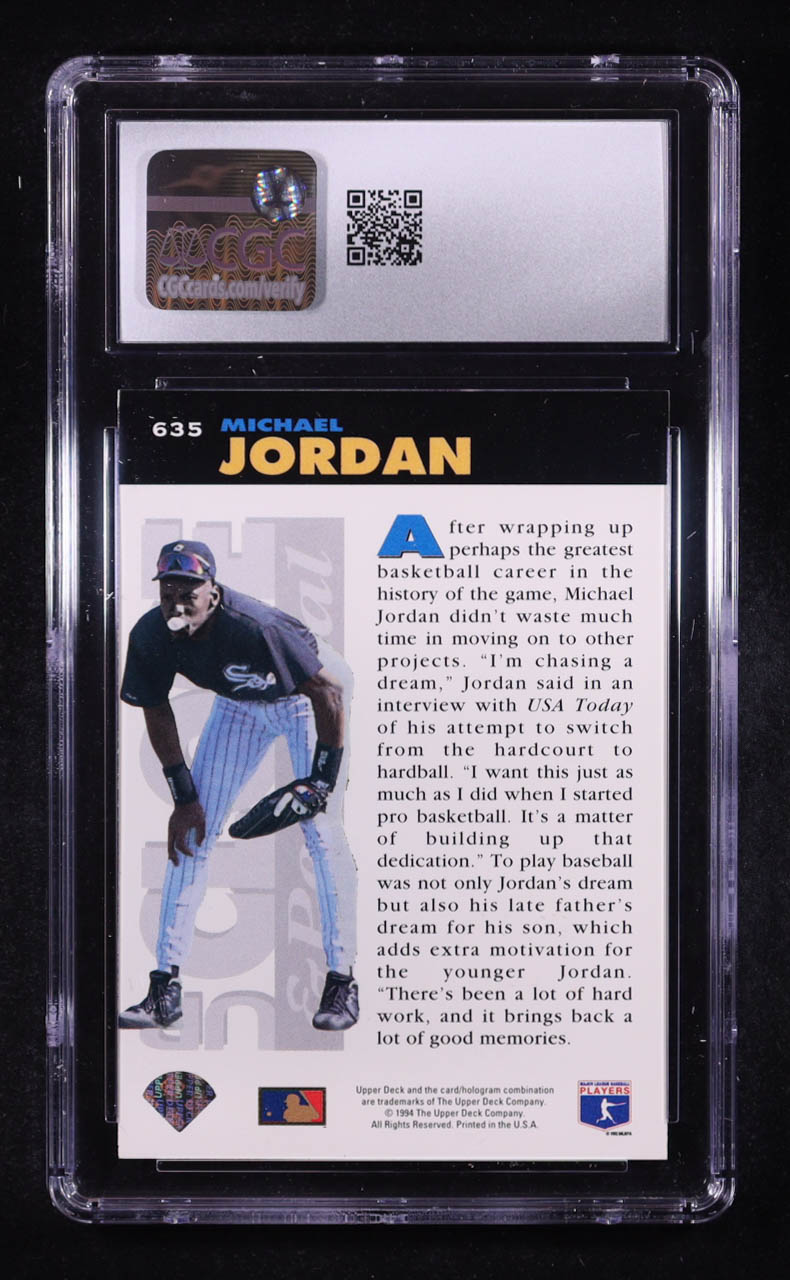 Michael Jordan 1994 Upper Deck Collector's Choice #635 RC (CGC 9) at PristineAuction.com Michael Jordan 1994 Upper Deck Collector's Choice #635 RC (CGC 9) at PristineAuction.com